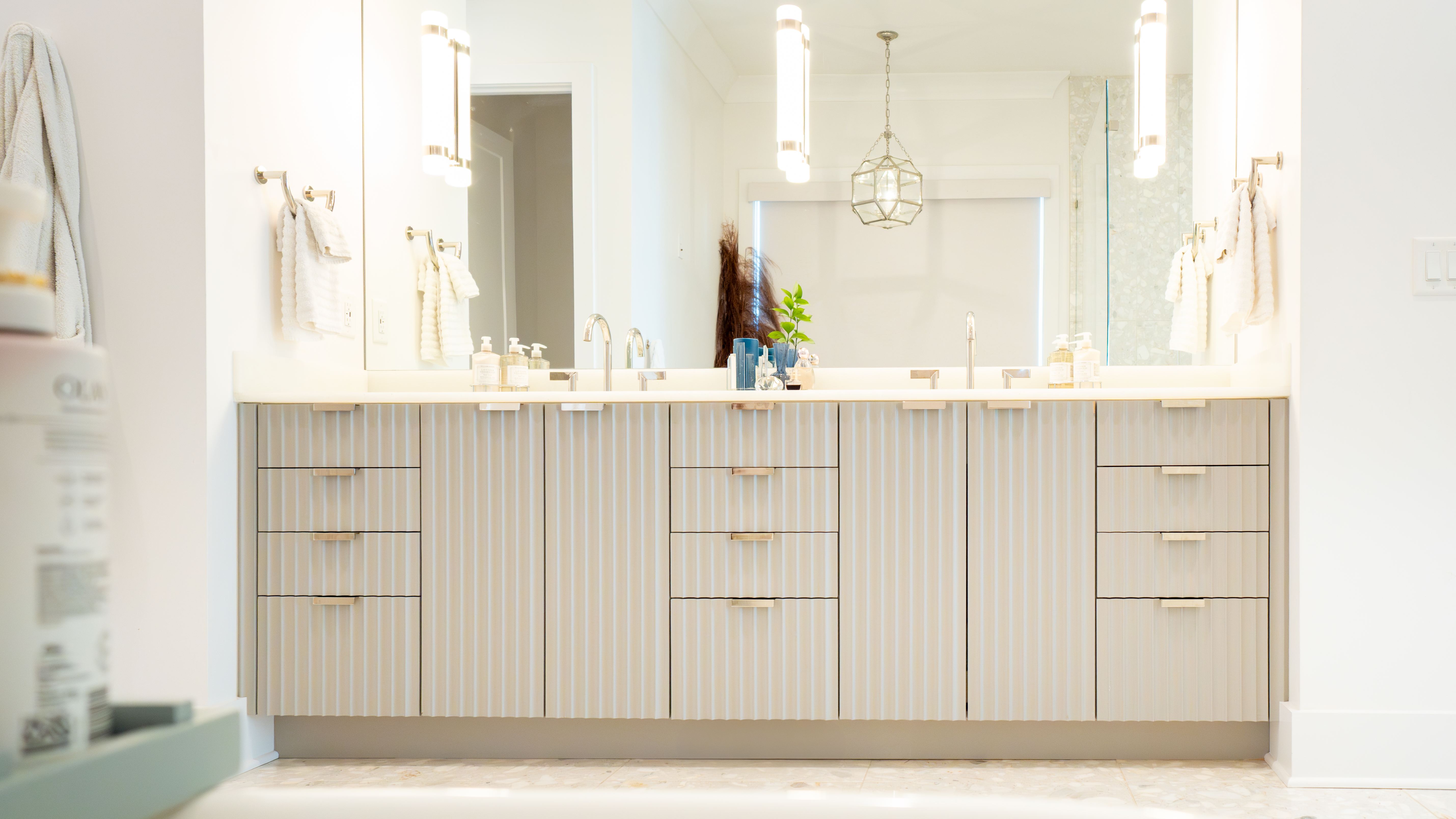 How to Achieve a Custom Built-In Bathroom Vanity Look without the Custom Price