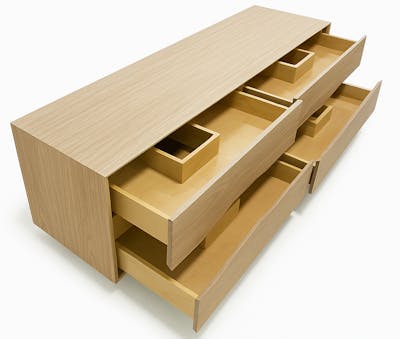 Custom built in bathroom vanity look