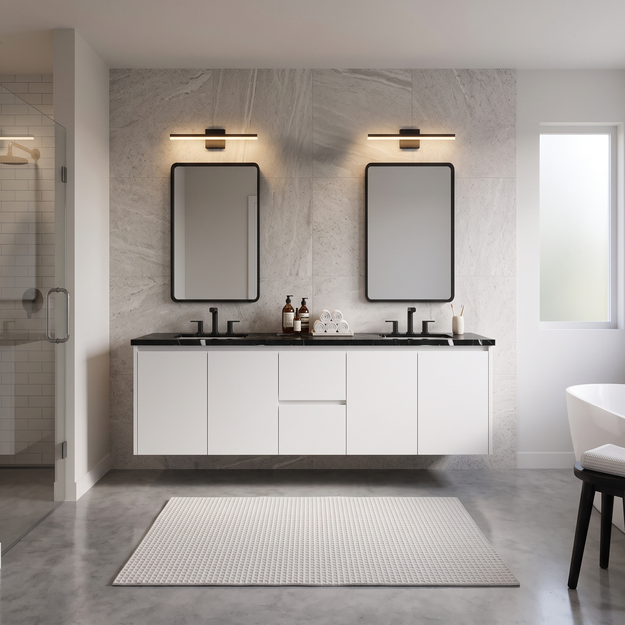 Gilded Double Bath Floating Vanity