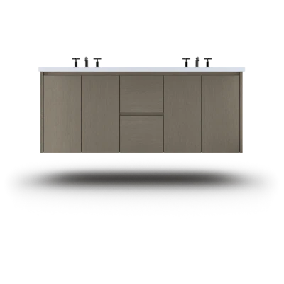 Gilded Double Bath Floating Vanity - Undermount Sink