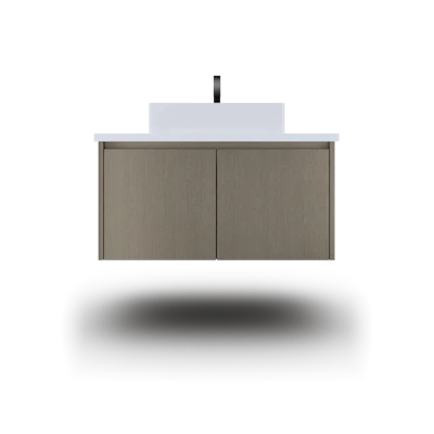 Gilded Single Bath Floating Vanity - Vessel Sink