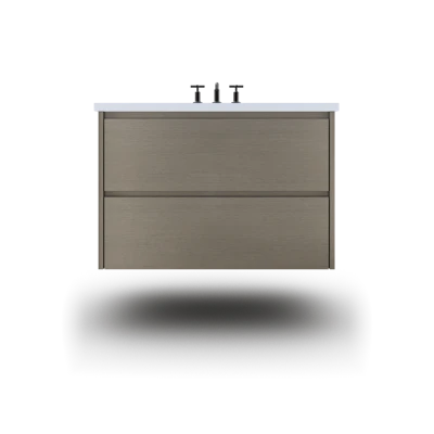 Gilded Two-Drawer Single Bath Floating Vanity - Undermount Sink