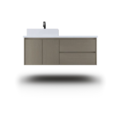 Gilded Single Left/Right Bath Floating Vanity - Vessel Sink