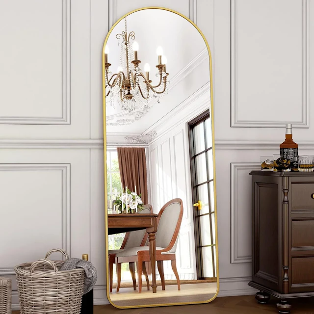 Round Corner Arched Full Length Mirror - angle 2 - other
