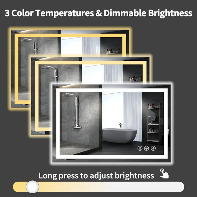Tempered Glass LED Bathroom Mirror - angle 3 - other