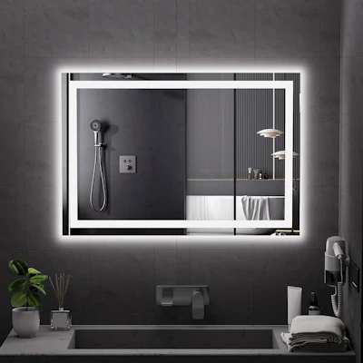Tempered Glass LED Bathroom Mirror