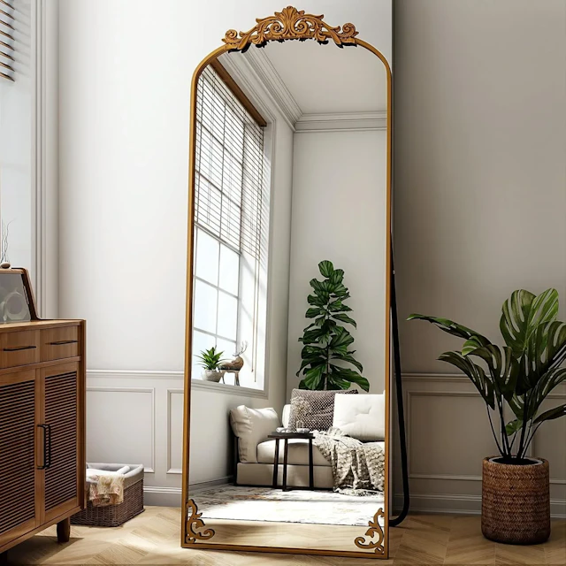 Floor Mirror with Carved Metal Frame - angle 1 - other