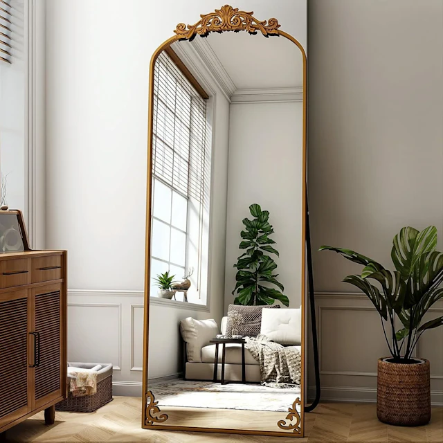 Floor Mirror with Carved Metal Frame - angle 1 - other