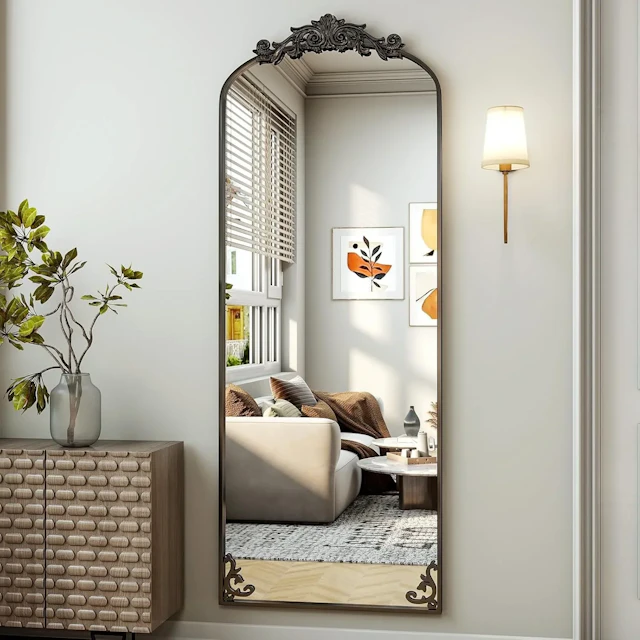 Floor Mirror with Carved Metal Frame - angle 2 - other