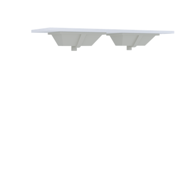 Silestone® Quartz Vanity Top - Double Rectangle Centered Sink - image 2 - countertop