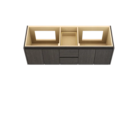 Gilded Double Bath Floating Vanity - Vessel Sink - image 3 - base