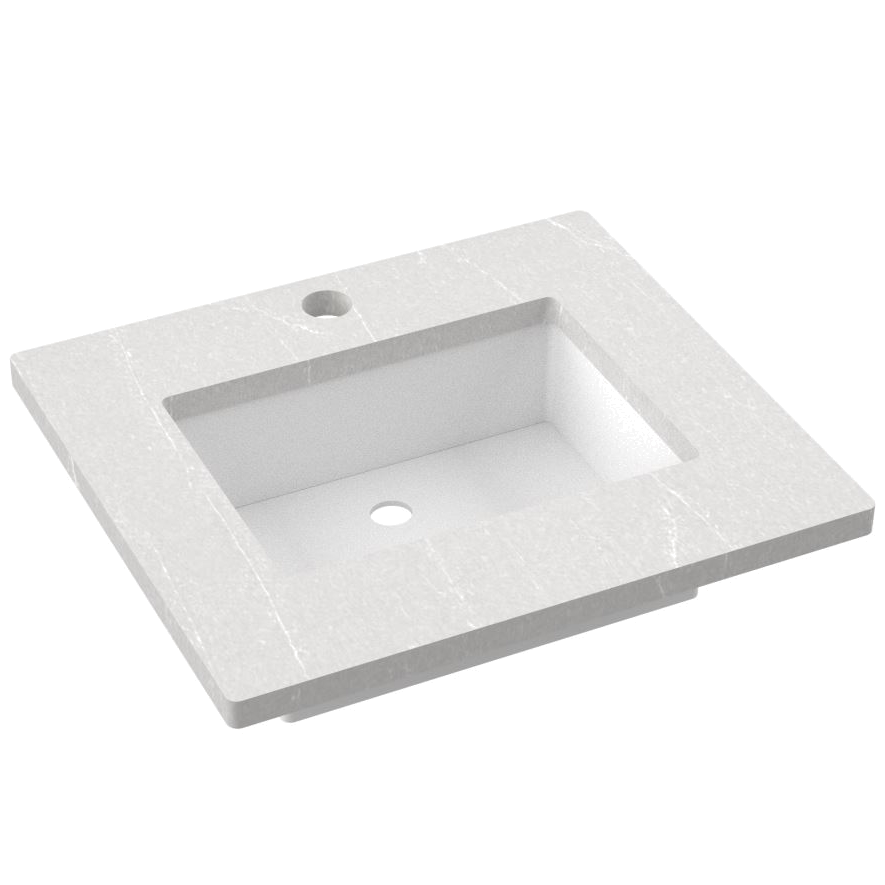 Silestone® Quartz Vanity Top - Single Rectangle Centered Sink