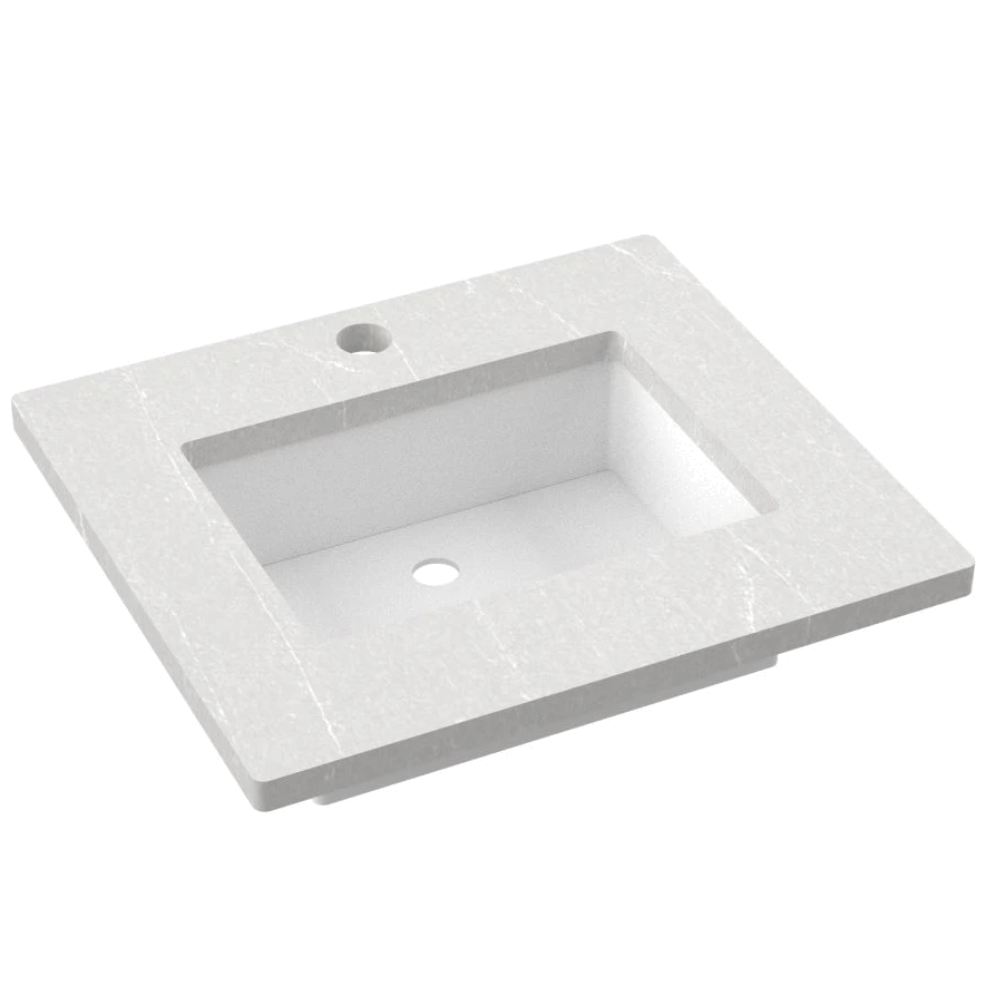 Silestone® Quartz Vanity Top - Single Rectangle Centered Sink