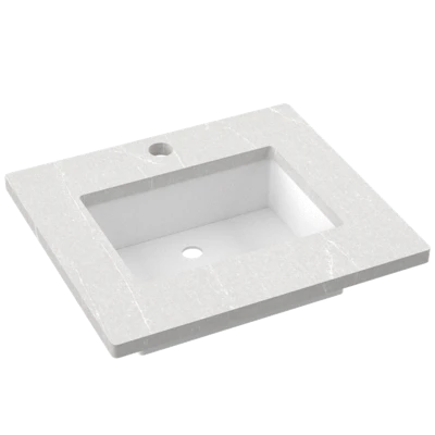 Silestone® Quartz Vanity Top - Single Rectangle Centered Sink