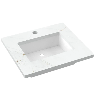 Silestone® Quartz Vanity Top - Single Rectangle Centered Sink