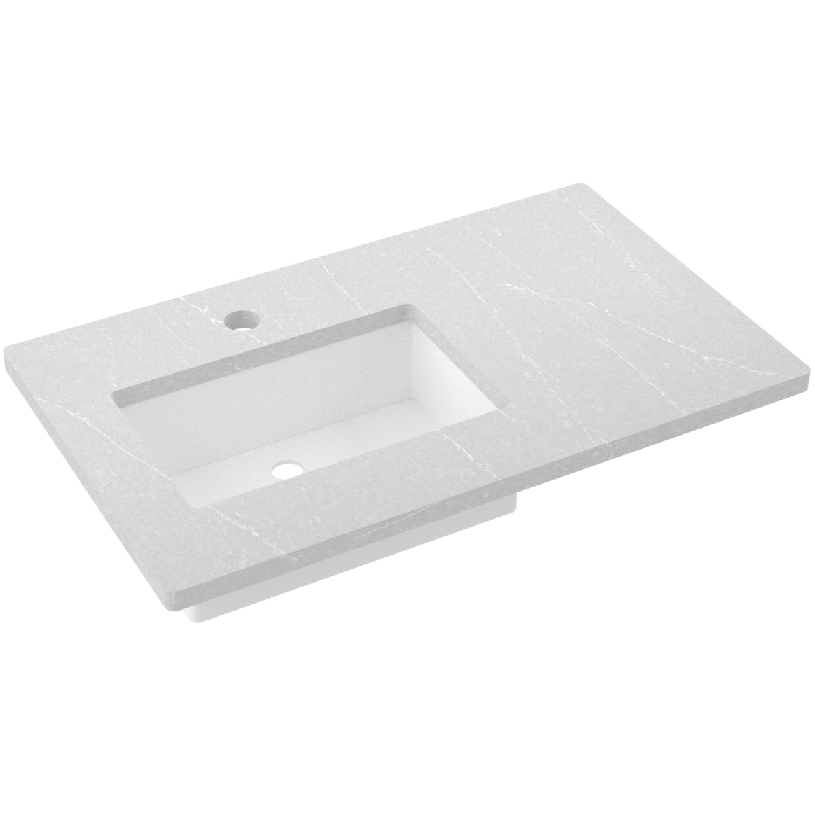 Silestone® Quartz Vanity Top - Single Rectangle Offset Sink