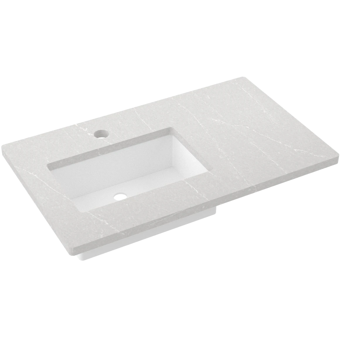 Silestone® Quartz Vanity Top - Single Rectangle Offset Sink