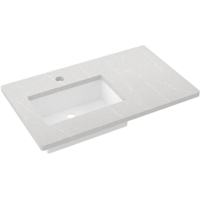 Silestone® Quartz Vanity Top - Single Rectangle Offset Sink