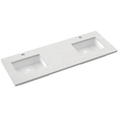 Silestone® Quartz Vanity Top - Double Rectangle Centered Sink