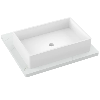 Silestone® Quartz Vanity Top - Single Vigo Centered Sink