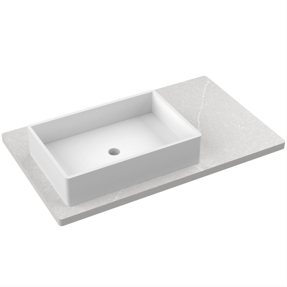Silestone® Quartz Vanity Top - Single Vigo Offset Sink