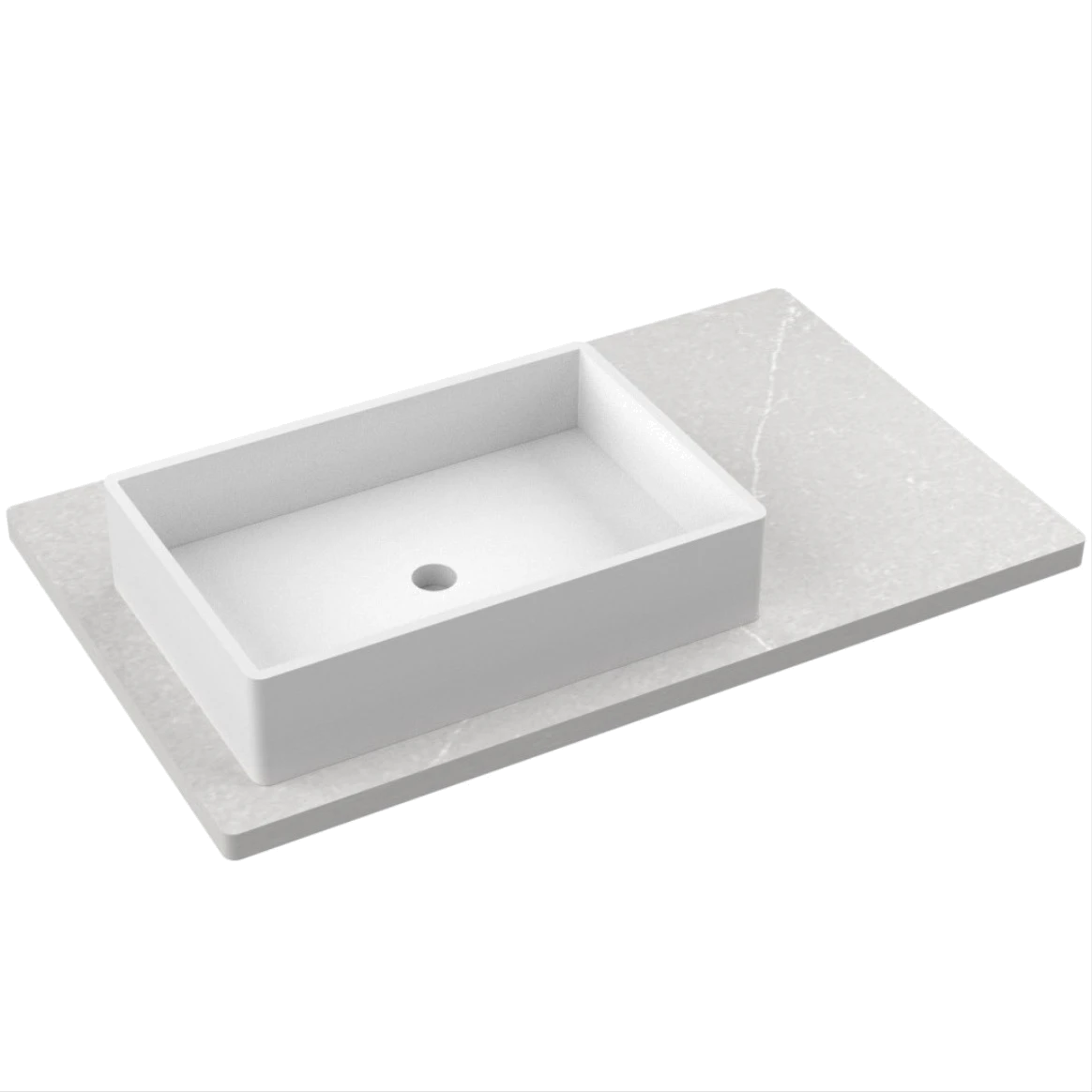 Silestone® Quartz Vanity Top - Single Vigo Offset Sink