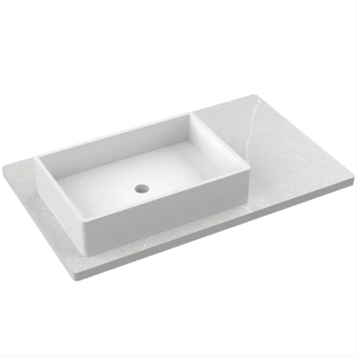 Silestone® Quartz Vanity Top - Single Vigo Offset Sink