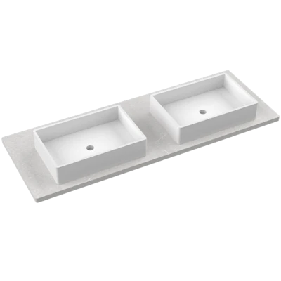 Silestone® Quartz Vanity Top - Double Vigo Centered Sink