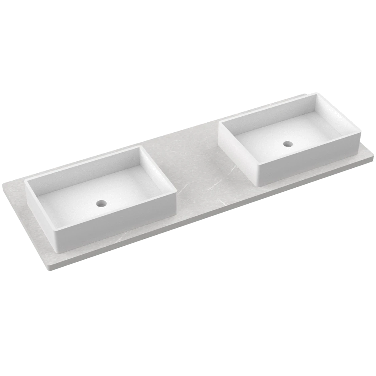 Silestone® Quartz Vanity Top - Double Vigo Offset Sink