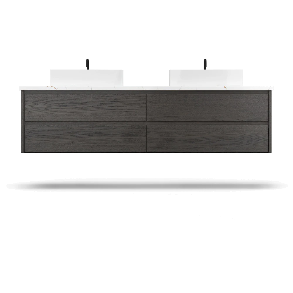 Gilded Double Drawer Bath Floating Vanity