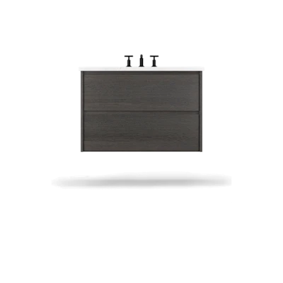 Gilded Two-Drawer Single Bath Floating Vanity - Undermount Sink