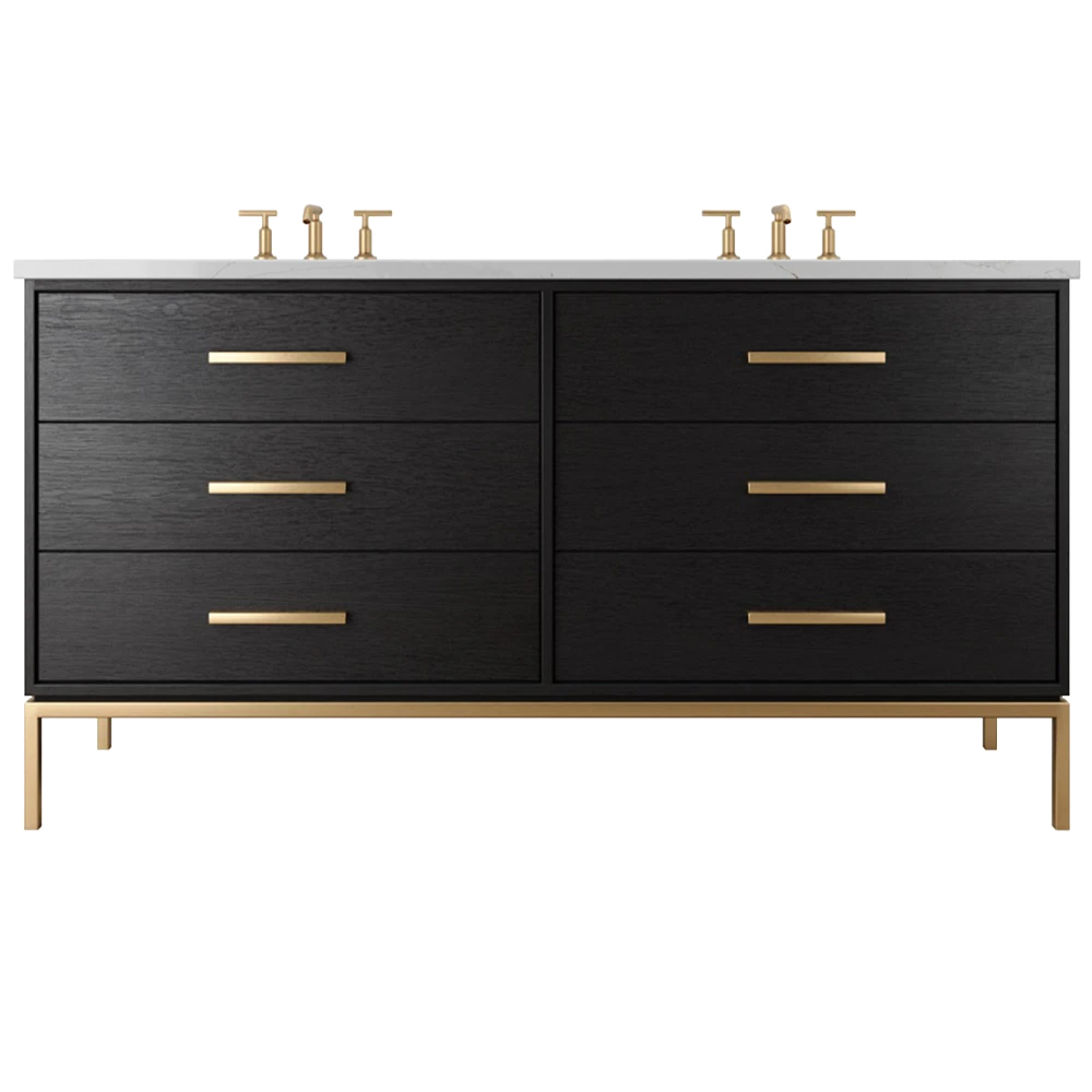 Rift White Oak Double Drawer Bath Vanity