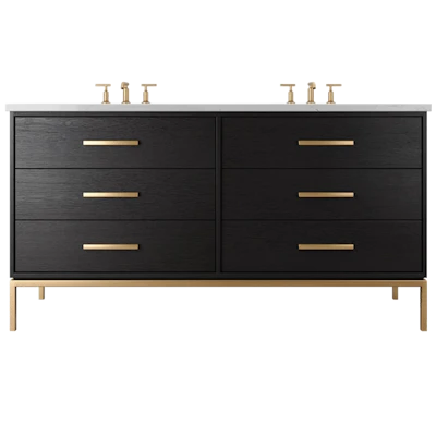 Rift White Oak Double Drawer Bath Vanity