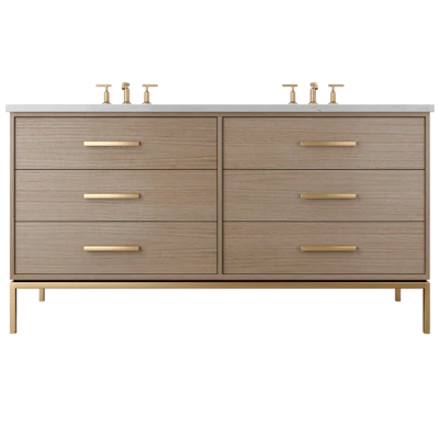 Rift White Oak Double Drawer Bath Vanity