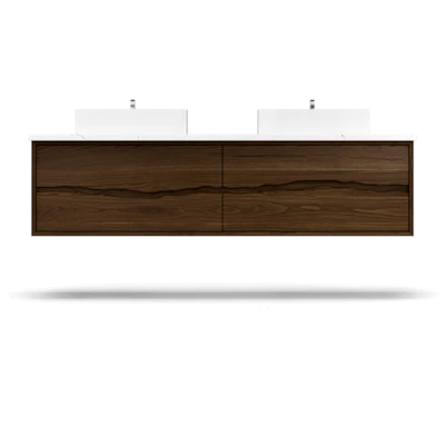 Ventura Four-Drawer Double Bath Floating Vanity - Vessel Sink