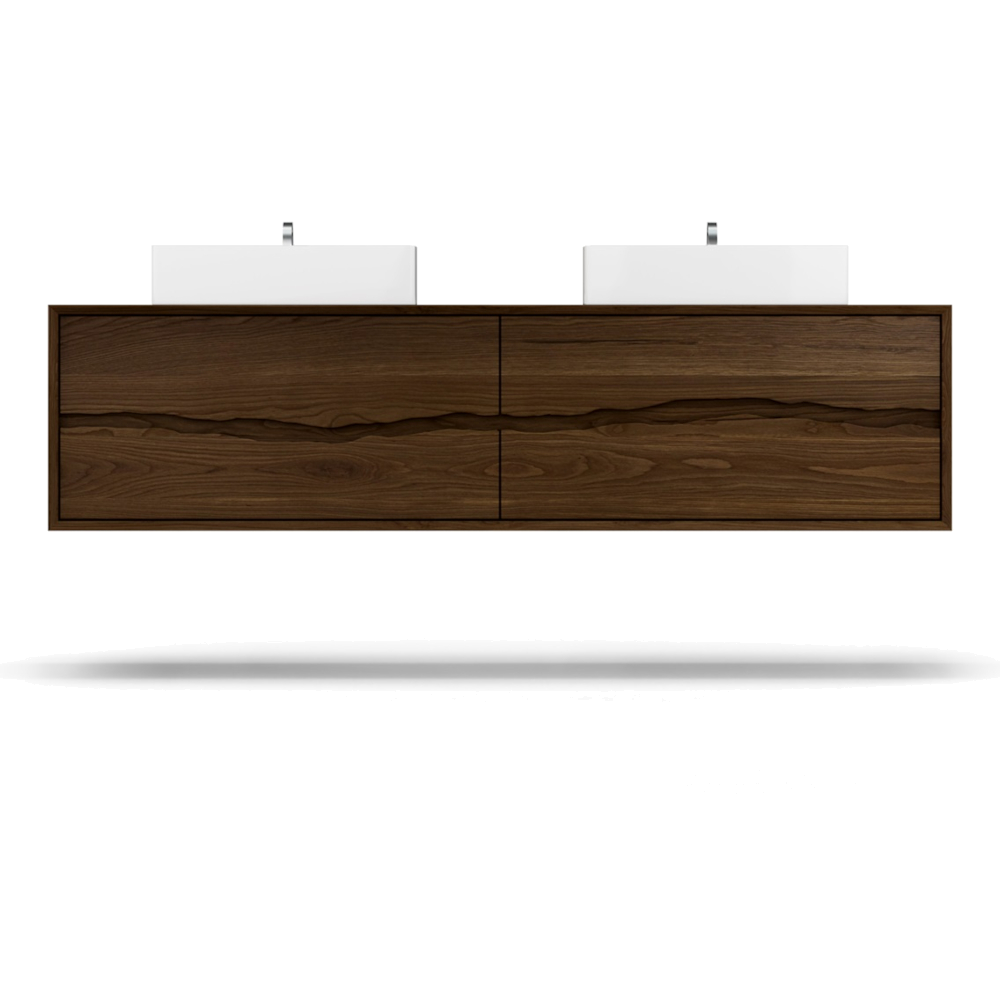 Ventura Four-Drawer Double Bath Floating Vanity With Integrated Countertop