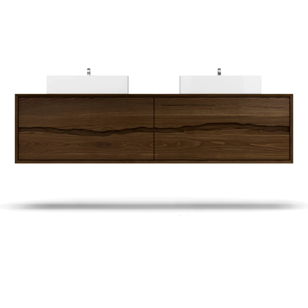 Ventura Four-Drawer Double Bath Floating Vanity With Integrated Countertop