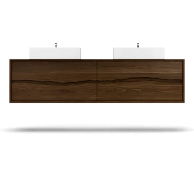 Ventura Four-Drawer Double Bath Floating Vanity With Integrated Countertop