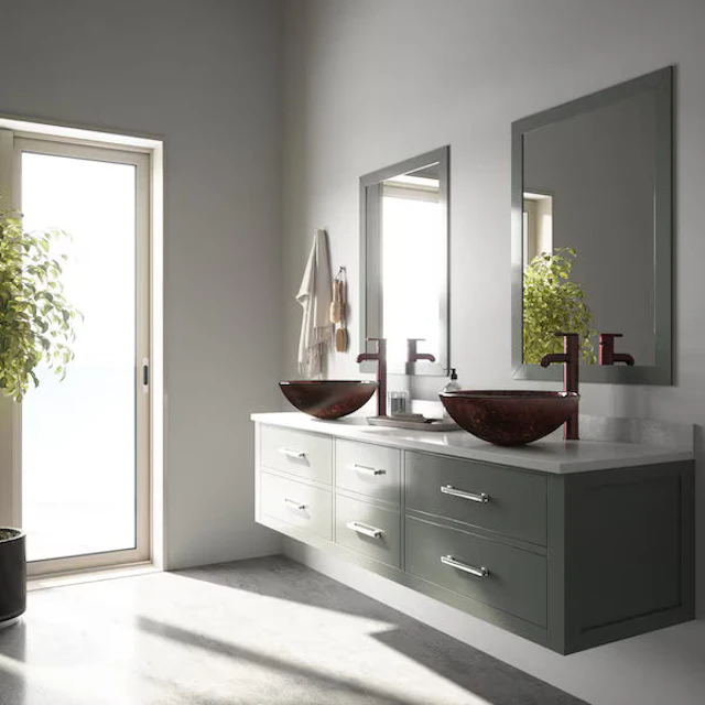 Giovanni Copper Glass 17 in. L x 17 in. W x 6 in. H Round Vessel Bathroom Sink - angle 6 - other