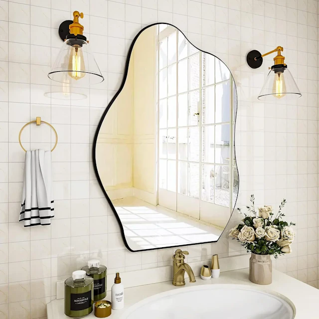 Wood Framed Cloud Wall Mirror - angle 2 - other