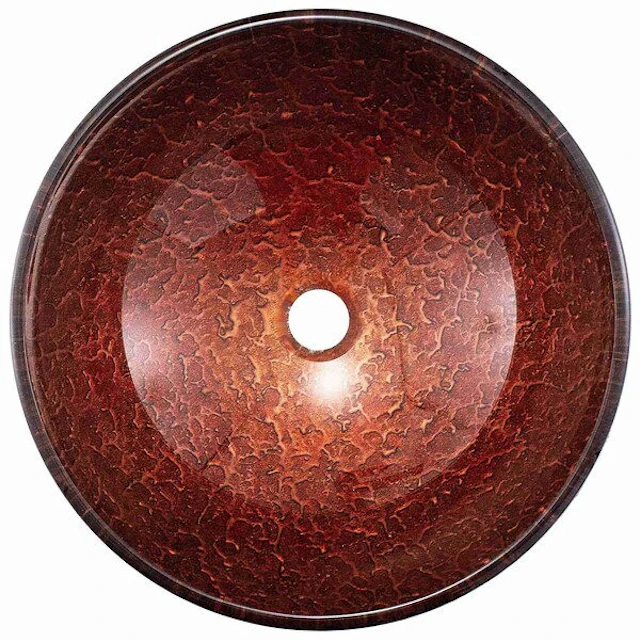 Giovanni Copper Glass 17 in. L x 17 in. W x 6 in. H Round Vessel Bathroom Sink - angle 2 - other