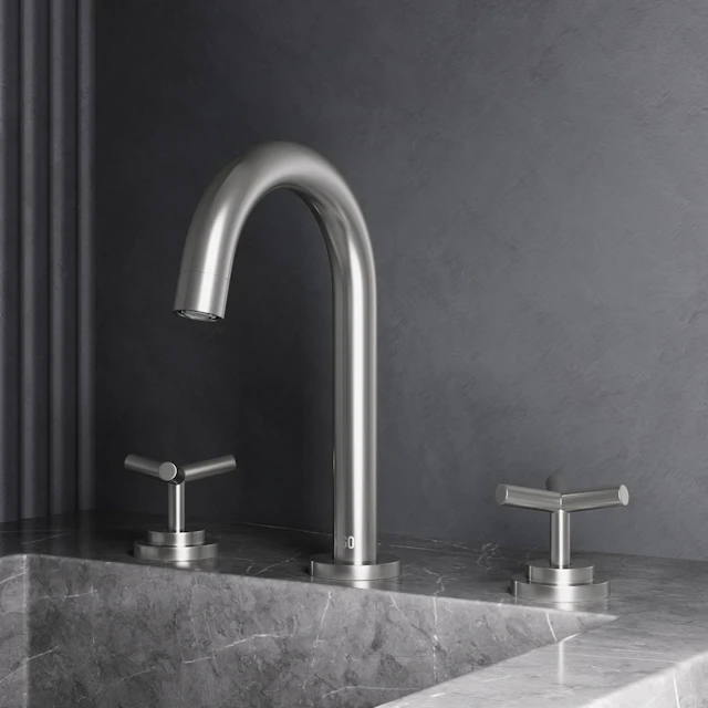 Jewel 9 in. H 2-Handle High-Arc Widespread Bathroom Faucet with Cross Handles - angle 2 - other