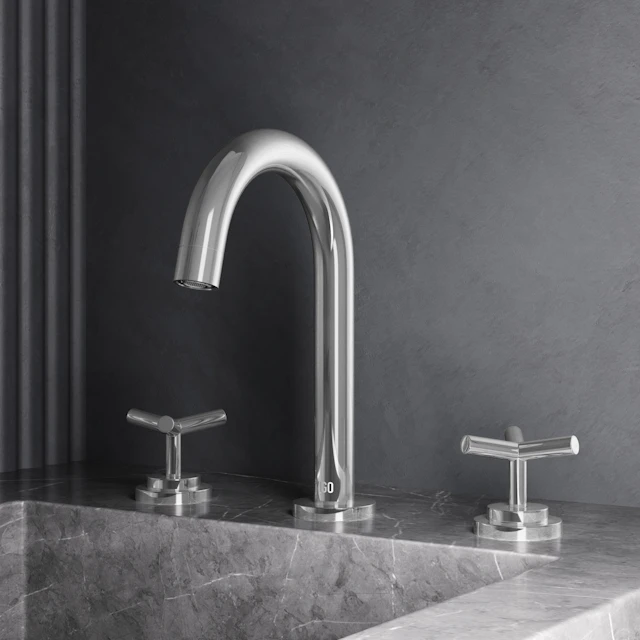 Jewel 9 in. H 2-Handle High-Arc Widespread Bathroom Faucet with Cross Handles - angle 2 - other