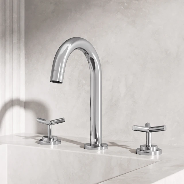 Jewel 9 in. H 2-Handle High-Arc Widespread Bathroom Faucet with Cross Handles - angle 3 - other