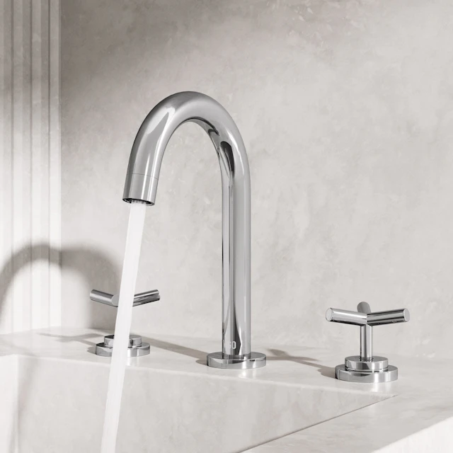 Jewel 9 in. H 2-Handle High-Arc Widespread Bathroom Faucet with Cross Handles - angle 4 - other