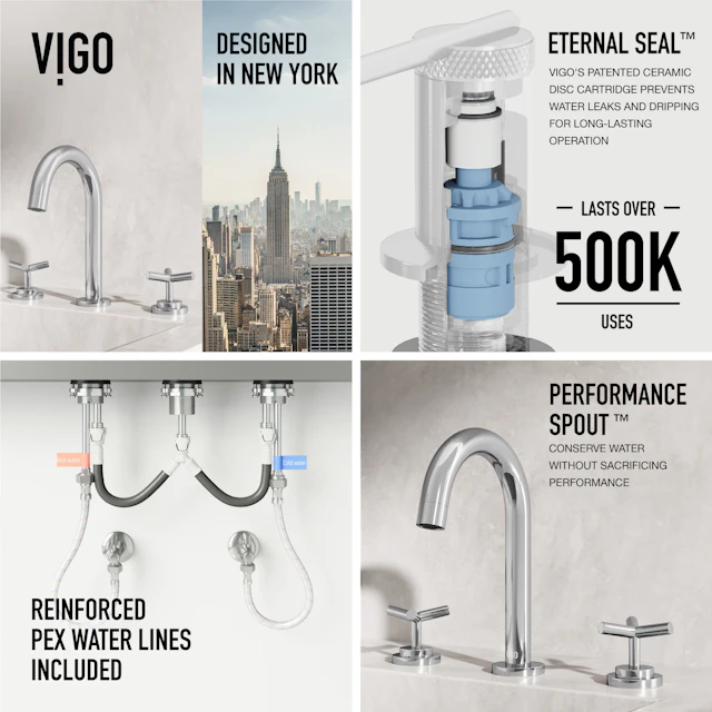 Jewel 9 in. H 2-Handle High-Arc Widespread Bathroom Faucet with Cross Handles - angle 6 - other