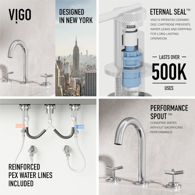 Jewel 9 in. H 2-Handle High-Arc Widespread Bathroom Faucet with Cross Handles - image 6 - other