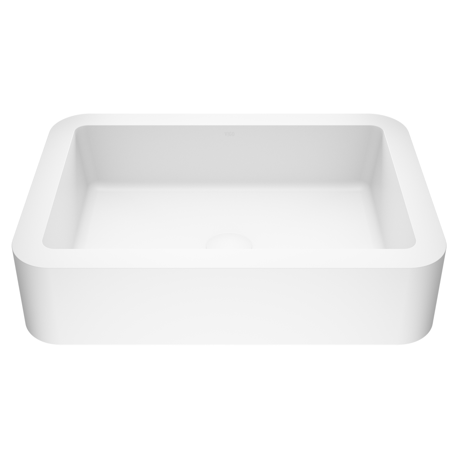Petunia Modern White Matte Stone 23 in. L x 16 in. W x 6 in. H Rectangular Vessel Bathroom Sink