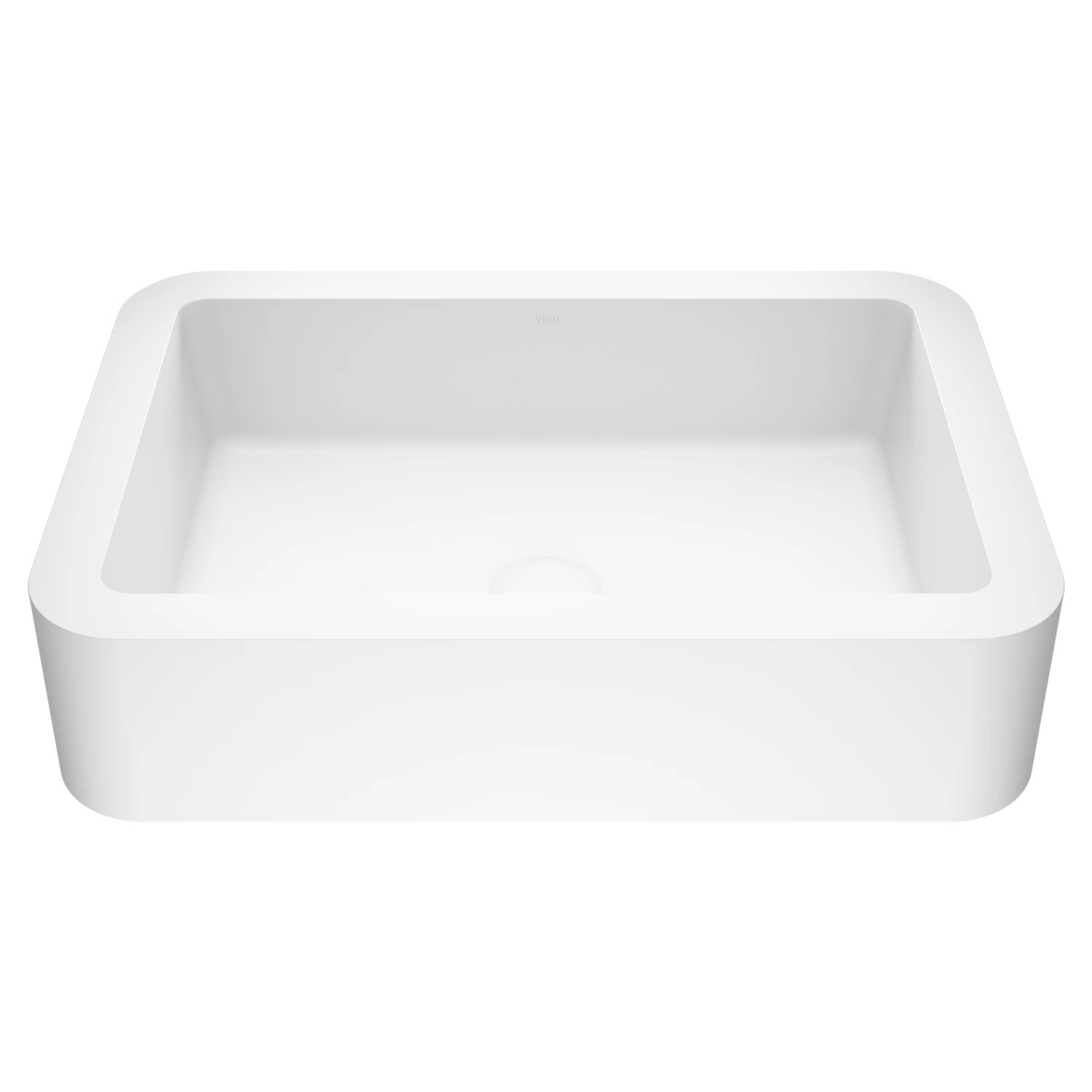 Petunia Modern White Matte Stone 23 in. L x 16 in. W x 6 in. H Rectangular Vessel Bathroom Sink