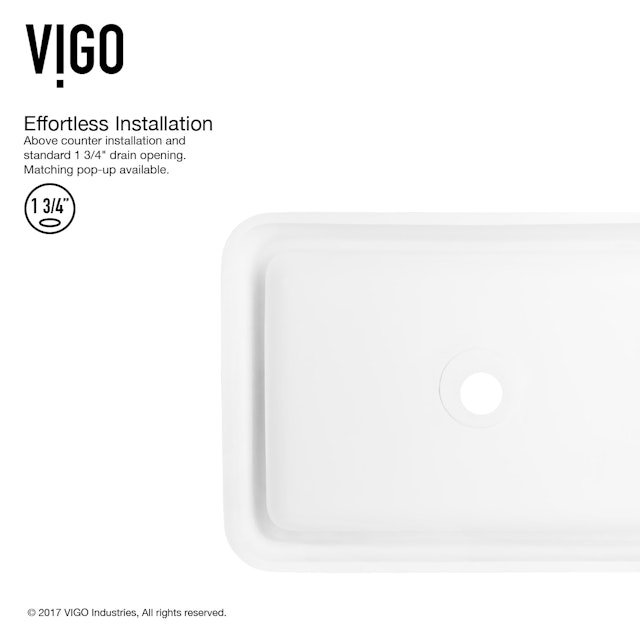 Petunia Modern White Matte Stone 23 in. L x 16 in. W x 6 in. H Rectangular Vessel Bathroom Sink - image 5 - other